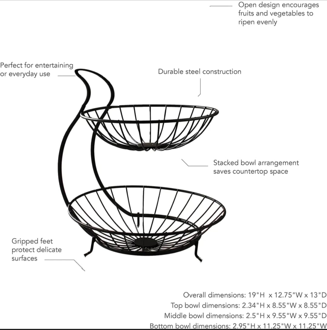 Iron Double Layer Fruit Basket