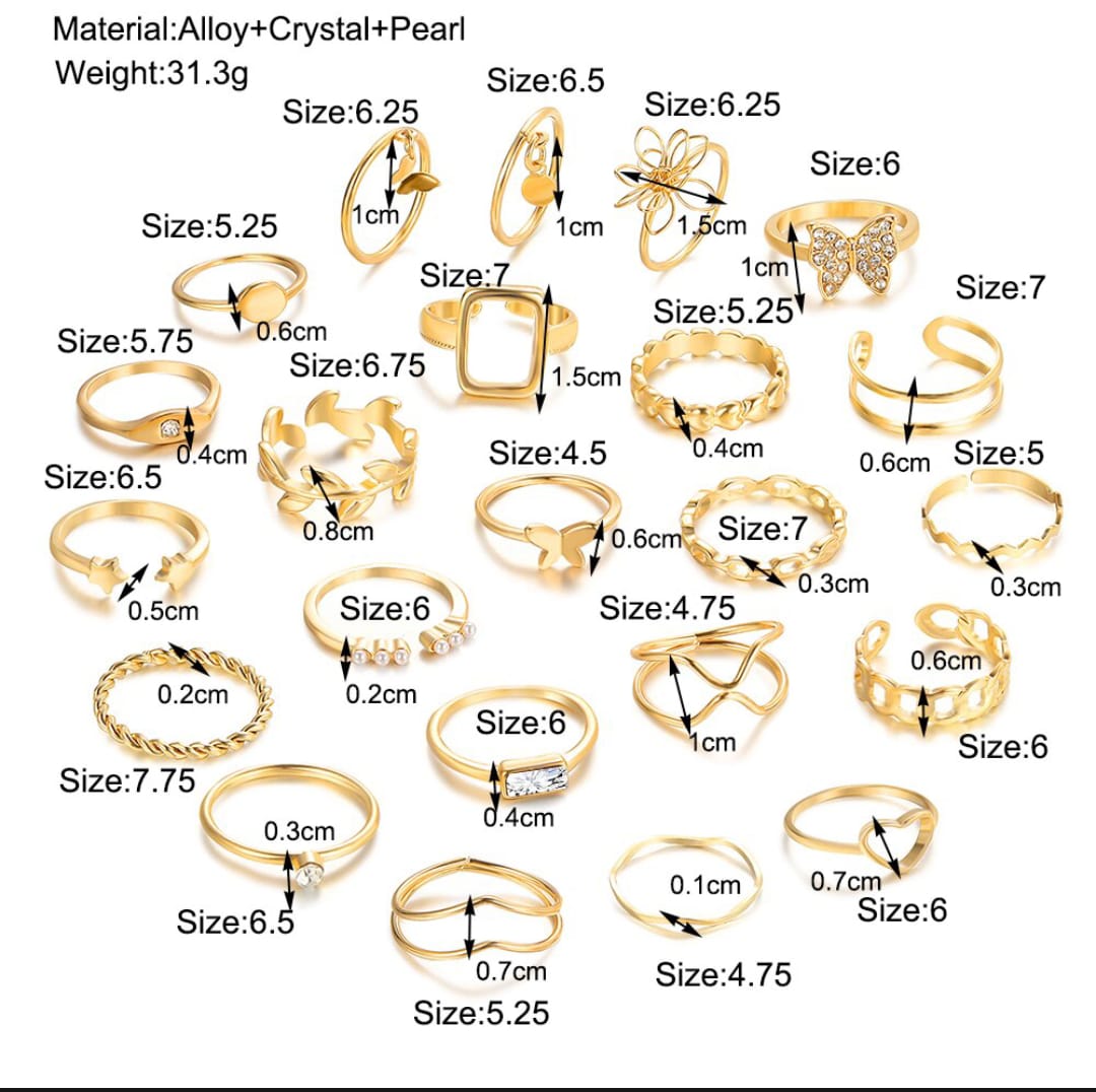 23 Sets Of Women Rings